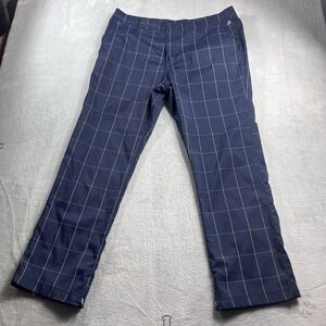 Bonobos Maide Pants Mens 38x30 Blue Plaid Athletic Golf Chino Pockets Straight